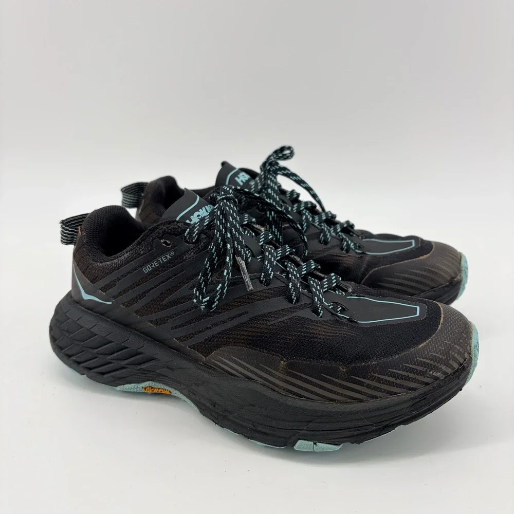 Hoka Speedgoat 4 GTX Size 5 Black Grey Gore-Tex Waterproof Trail Running Womens